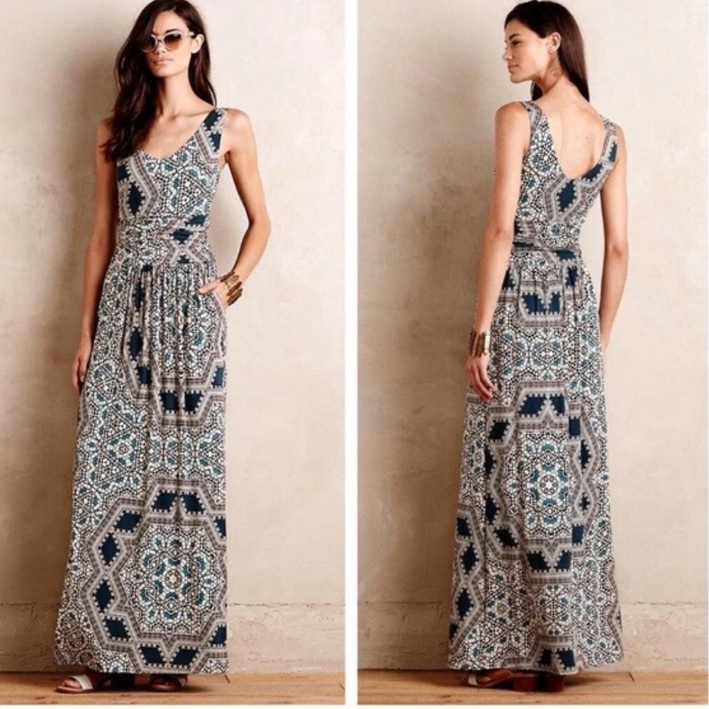 Anthropologie 'Jantina' Print Maxi Dress by Maeve Sz S Beautiful Style